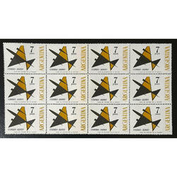 ARGENTINA GJ1252 AVIÓN de 7$ BLOCK x12 ARGENTINA ARRIBA U$96