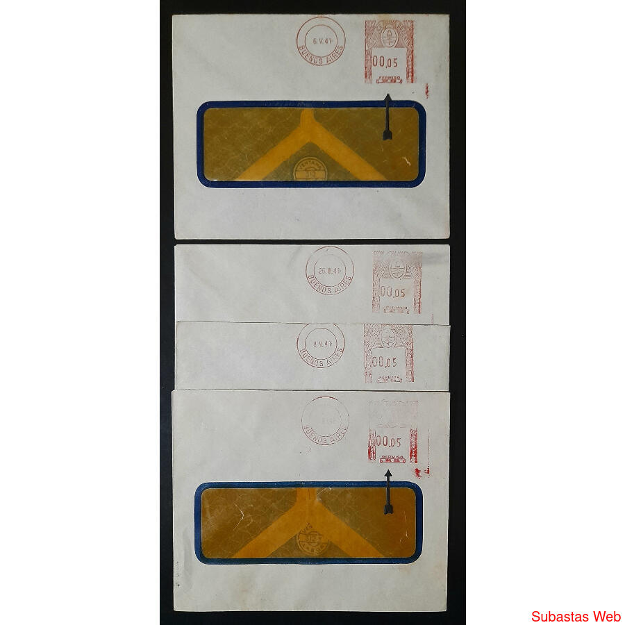 ARGENTINA 1941. LOTE DE 4 SOBRES OFICIALES **PERMISO 29**
